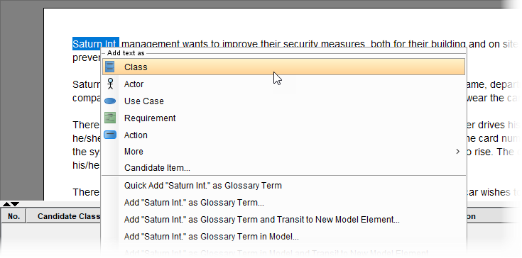 Identify candidate class